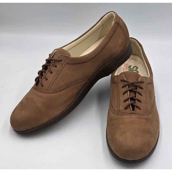SAS Whisper Walking Oxford Womens 9 N Brown Suede Lace Up Tripad Comfort Shoes. - Picture 6 of 13